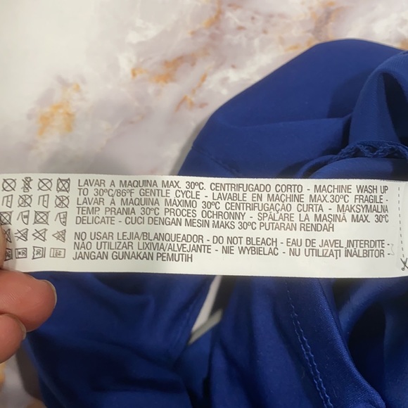 Zara blue jumpsuit with deep V back and side cut outs. SZ M - Picture 7 of 7